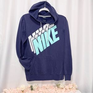 Nike Hoodie Pullover Sweater Blue Large